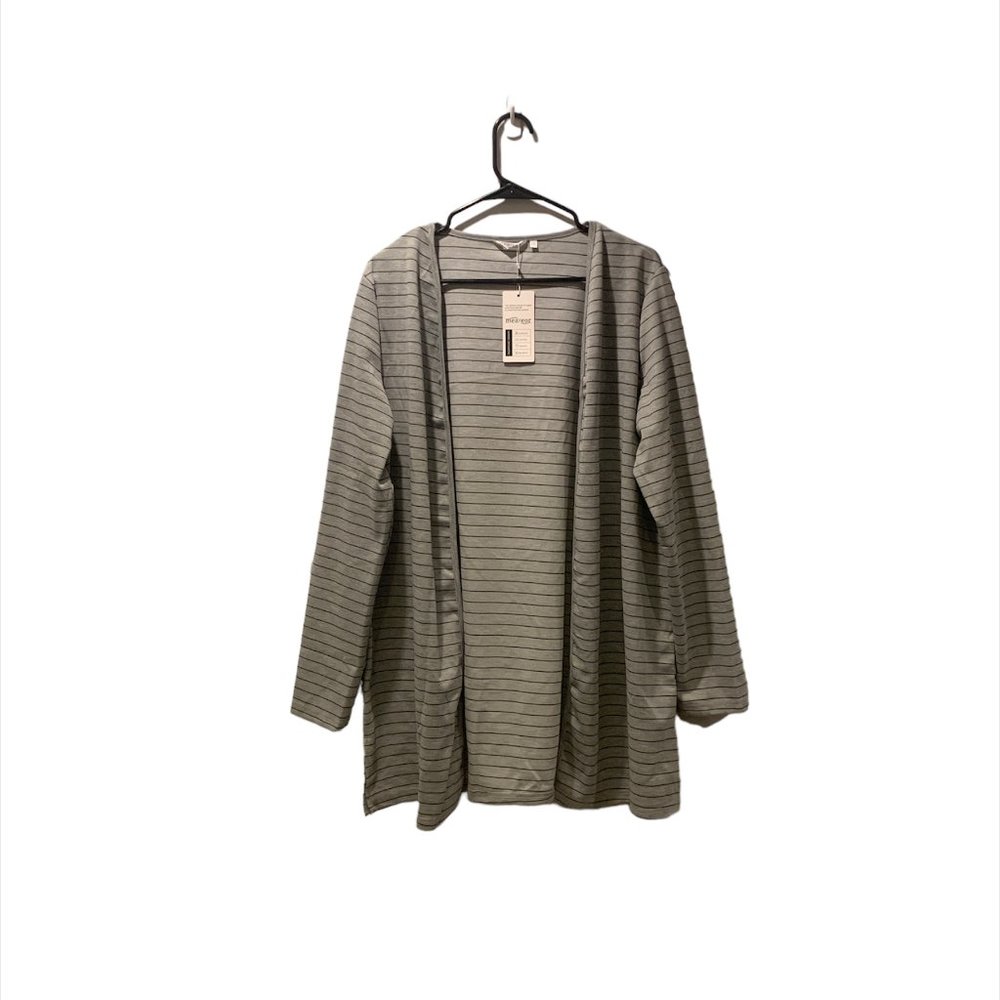 Meaneor Striped Grey Cardigan